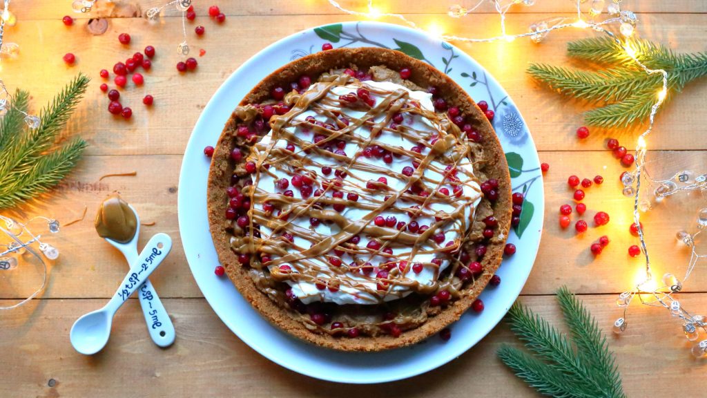 Puolukka-biscoff -piirakka