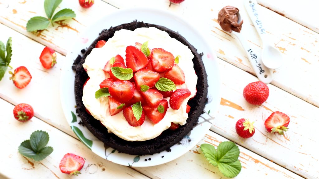 Mansikka-nutella piirakka