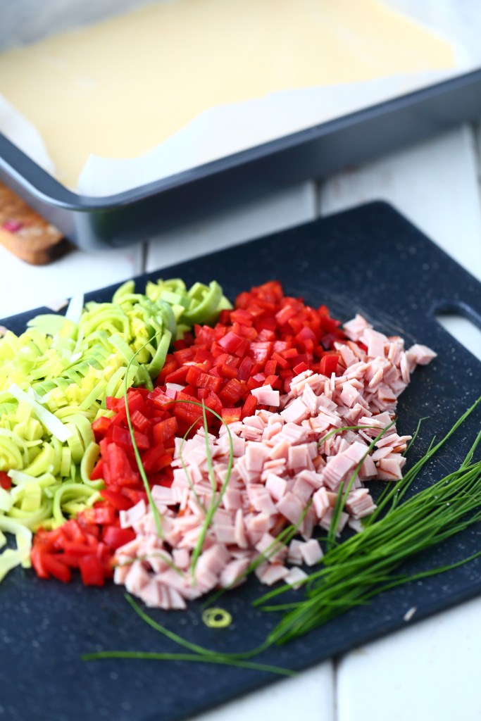 Paprika purjo ja kinkku pannariin