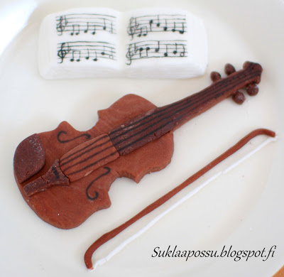 Viulistin kakun koristeet